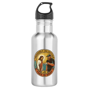 Jesus Fake ID Confiscated Angry Bouncer Club Party Stainless Steel Water Bottle