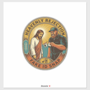 Jesus Fake ID Confiscated Angry Bouncer Club Party Sticker