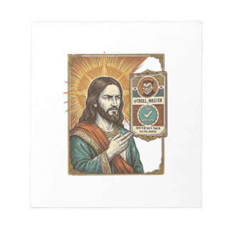 Jesus Fake Verified Checkmark Scam Troll Social Hu Notepad