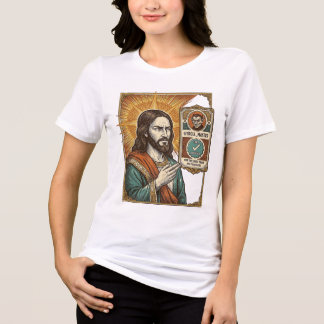 Jesus Fake Verified Checkmark Scam Troll Social Hu Tri-Blend Shirt