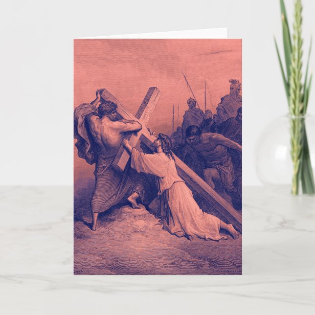 Jesus Falling Beneath the Cross | Bible Card (Front)