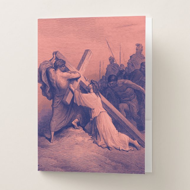 Jesus Falling Beneath the Cross | Bible Pocket Folder (Front)