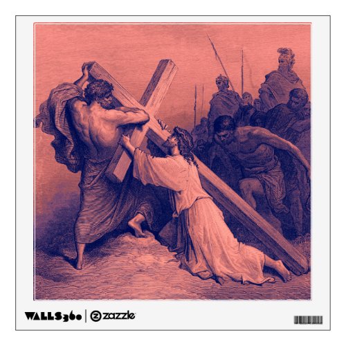 Jesus Falling Beneath the Cross  Bible Wall Decal