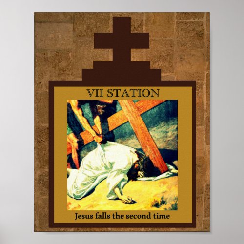 Jesus Falls the Second Time Station 7 Poster