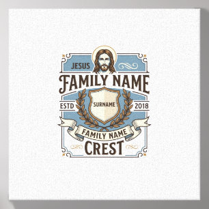 Jesus Family Name Crest Jesus Family Name Crest Ch Canvas Photo Tile