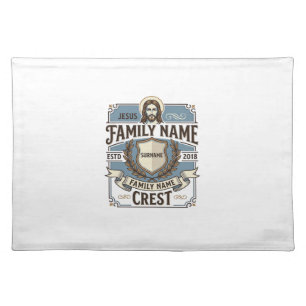 Jesus Family Name Crest Jesus Family Name Crest Ch Cloth Placemat