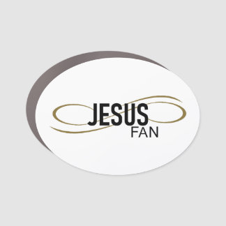 Jesus Fan With Swirl Car Magnet