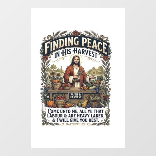 Jesus Farmers Market Handmade Food Graphic Tee Chr Window Cling