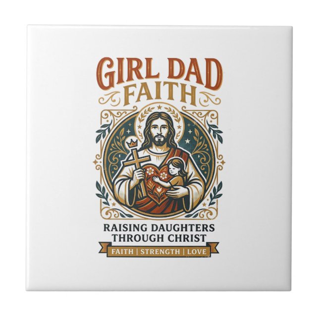 Jesus Fatherhood Micro Identities Graphic Tee Chri Ceramic Tile (Front)