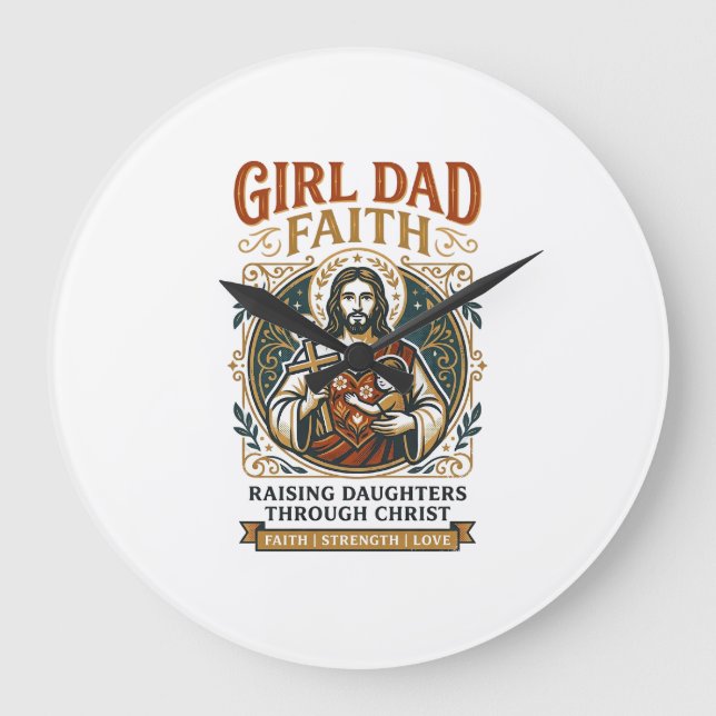 Jesus Fatherhood Micro Identities Graphic Tee Chri Large Clock (Front)
