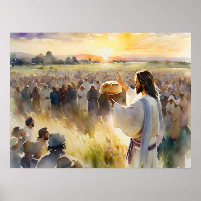 Jesus Feeds The 5000 People Poster (Front)