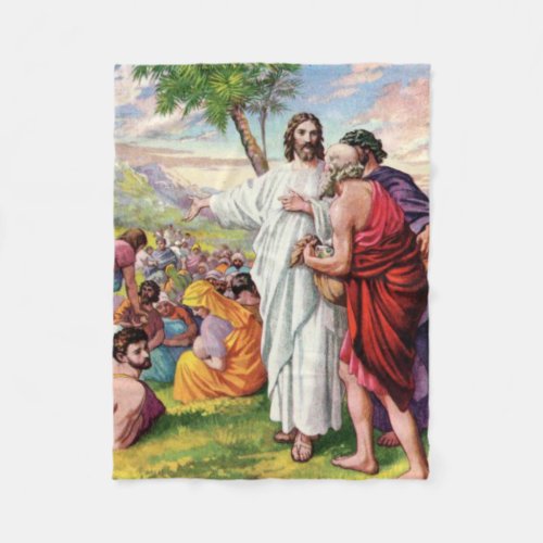 Jesus Feeds the Five Thousand Fleece Blanket
