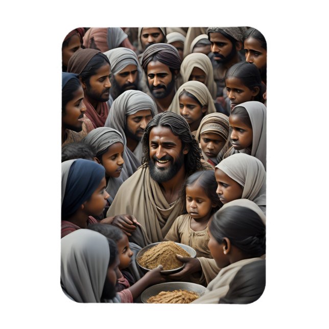 Jesus Feeds the Multitudes Magnet (Vertical)