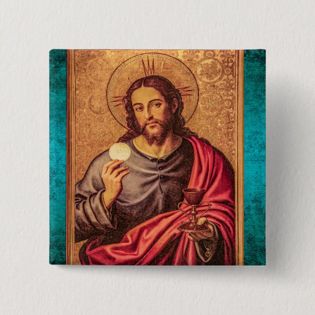 Jesus Fine art vintage Button (Front)