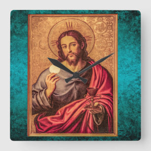 Jesus Fine Art Vintage Square Wall Clock