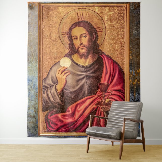 Jesus Fine Art Vintage Tapestry (In Situ)