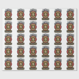 Jesus Firefighter Vintage Christian Faith Shirt Wrapping Paper