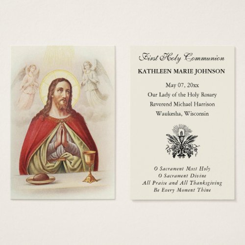 Jesus First Communion Catholic Remembrance Card