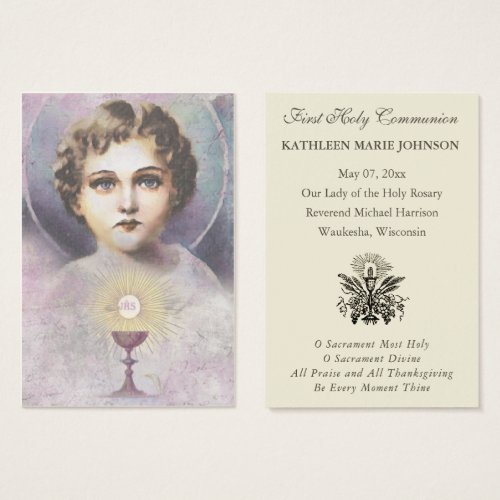 Jesus First Holy Communion Remembrance Holy Card