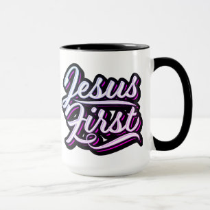 Jesus First Pinks and Purples Mug