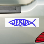 Jesus Fish (Bumper Sticker Blue) | Zazzle