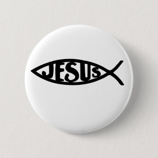 Jesus Fish (Button Black) Pinback Button