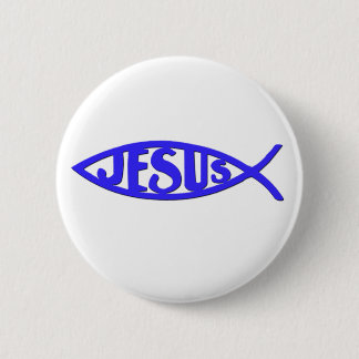 Jesus Fish (Button Blue) Button