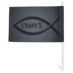Jesus Fish Car Flag