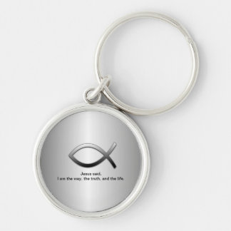 Jesus Fish Christian Scripture Verse Keychain