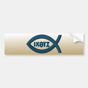 Jesus Fish Christian Symbol Bumper Sticker