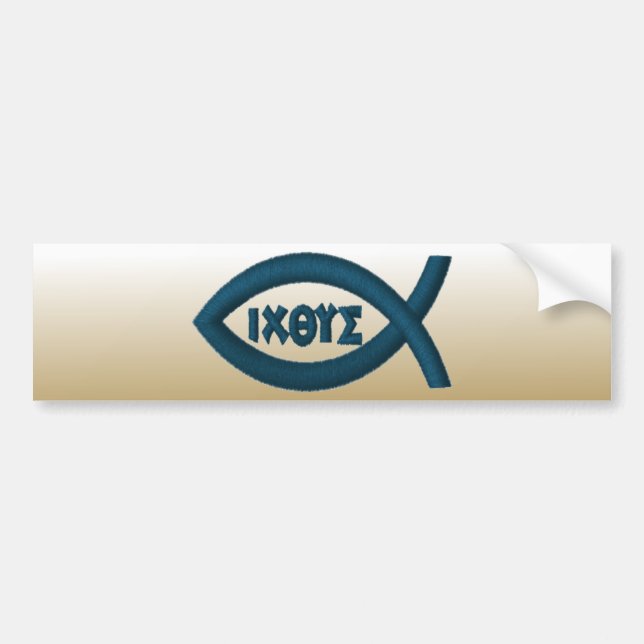 Jesus Fish Christian Symbol Bumper Sticker (Front)