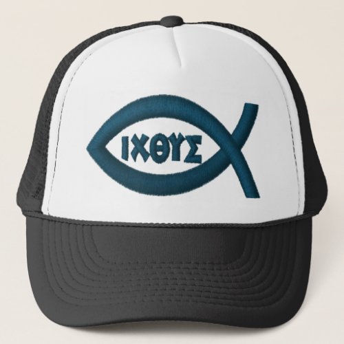 Jesus Fish Christian Symbol Trucker Hat