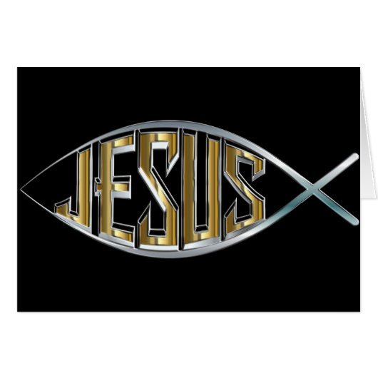 Jesus Fish Cutout Cards (Front Horizontal)
