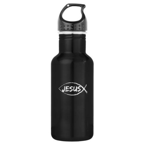 Jesus Fish Design for Christian Believers Stainless Steel Water Bottle