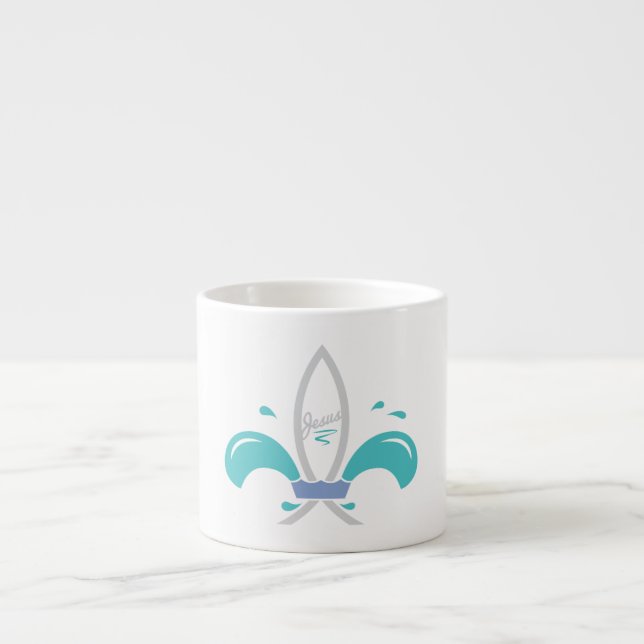 Jesus Fish Fleur De Lis Espresso Cup (Front)