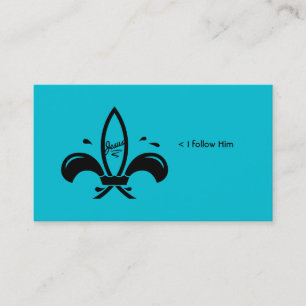 Jesus Fish Fleur De Lis Social Business Card