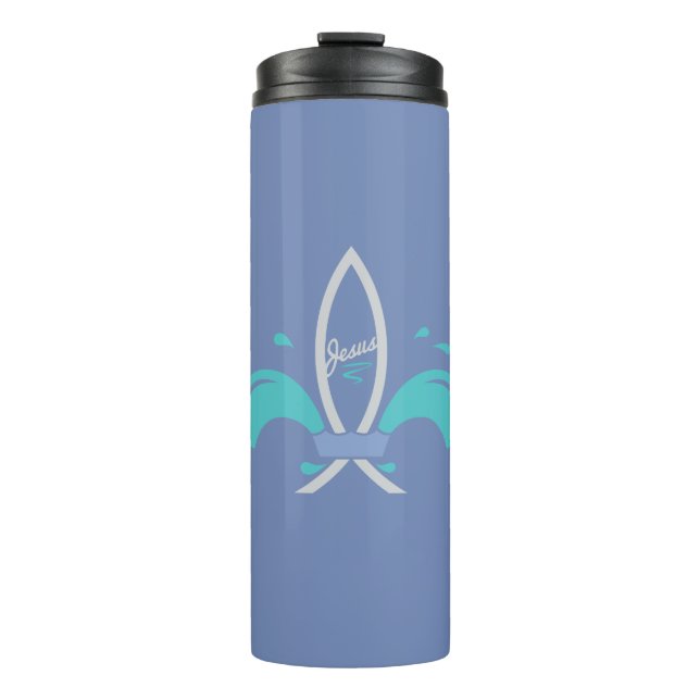 Jesus Fish Fleur De Lis Thermal Tumbler (Front)