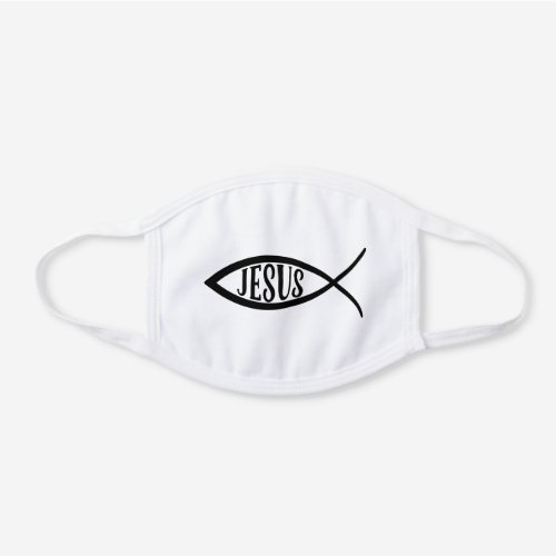 Jesus Fish Lover White Cotton Face Mask