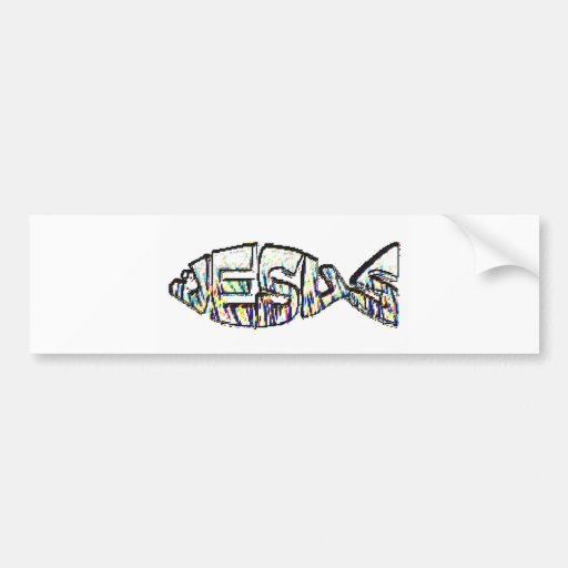 Jesus Fish Rainbow Bumper Sticker | Zazzle