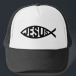 jesus fish religion symbol chistian church text trucker hat<br><div class="desc">jesus fish religion symbol chistian church text</div>