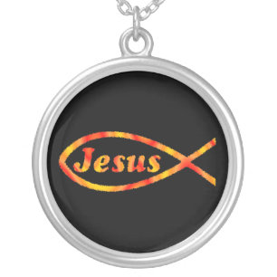 Jesus Fish Silver Plated Necklace