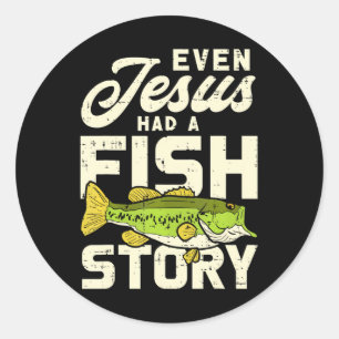 Jesus Fish Story Fisherman God Christ Fishing Classic Round Sticker