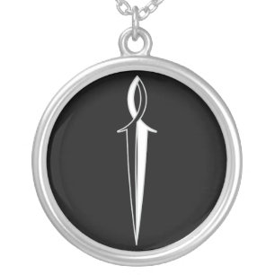 Jesus Fish Sword Silver Plated Necklace