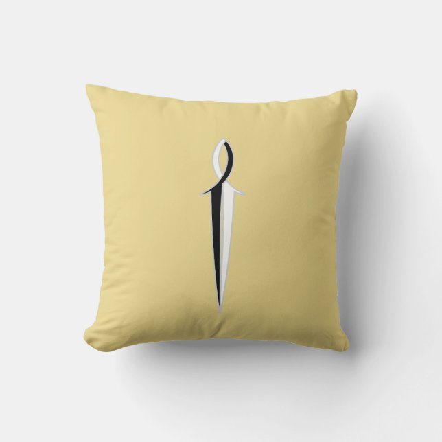 Jesus Fish Sword Throw Pillow (Front)