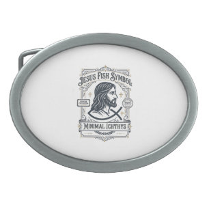 Jesus Fish Symbol Minimal Ichthys Jesus Fish Minim Belt Buckle