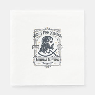 Jesus Fish Symbol Minimal Ichthys Jesus Fish Minim Napkins