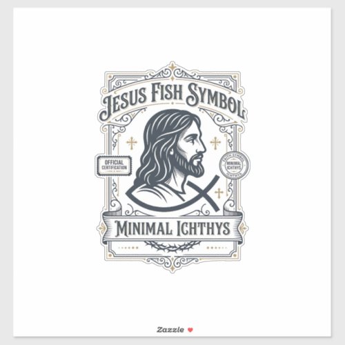 Jesus Fish Symbol Minimal Ichthys Jesus Fish Minim Sticker