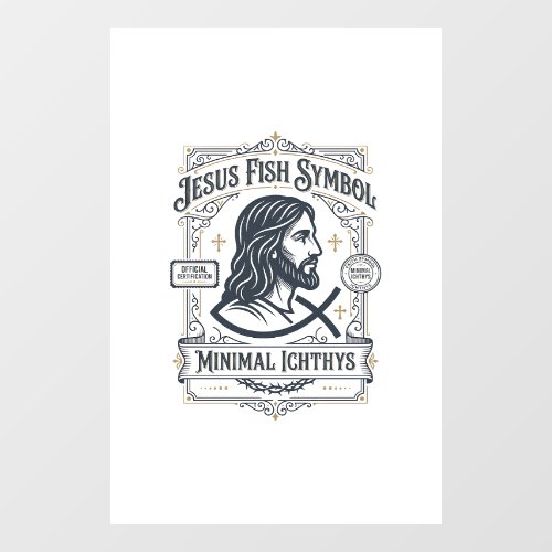 Jesus Fish Symbol Minimal Ichthys Jesus Fish Minim Window Cling