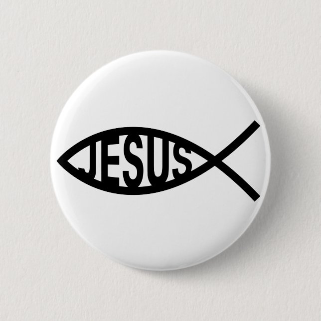 Jesus Fish Symbol Pinback Button (Front)