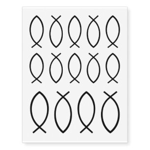 Jesus Fish Symbol Temporary Tattoos